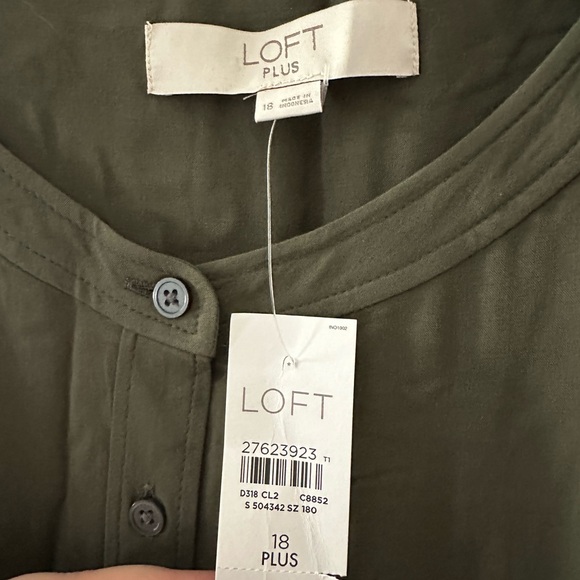 Olive green button up shirt dress - Picture 2 of 3